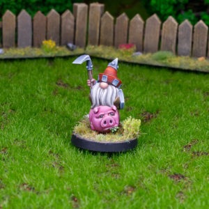 Gnome Greenskeeper on his riding piglet